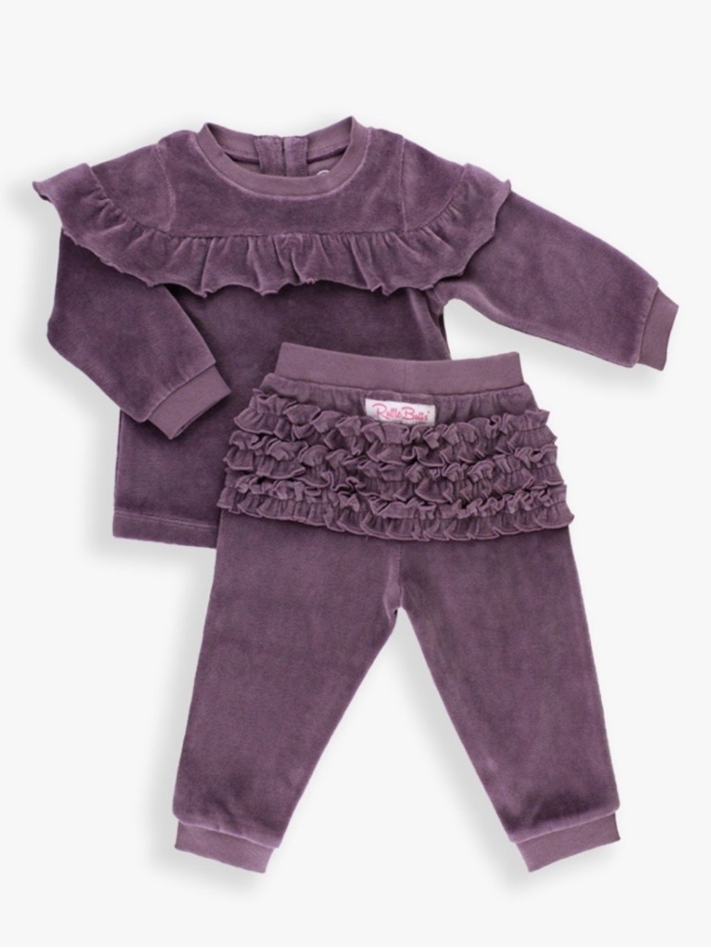 NWT Rufflebutts Vintage Violet Velour Jogger Set